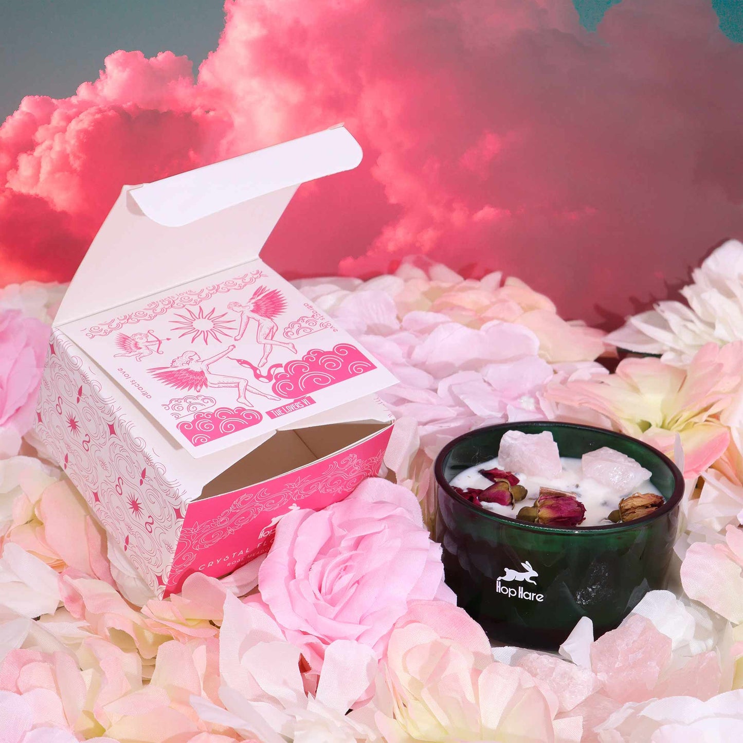 Lumanare cu Flori Magice si Cristale - Îndragostitii