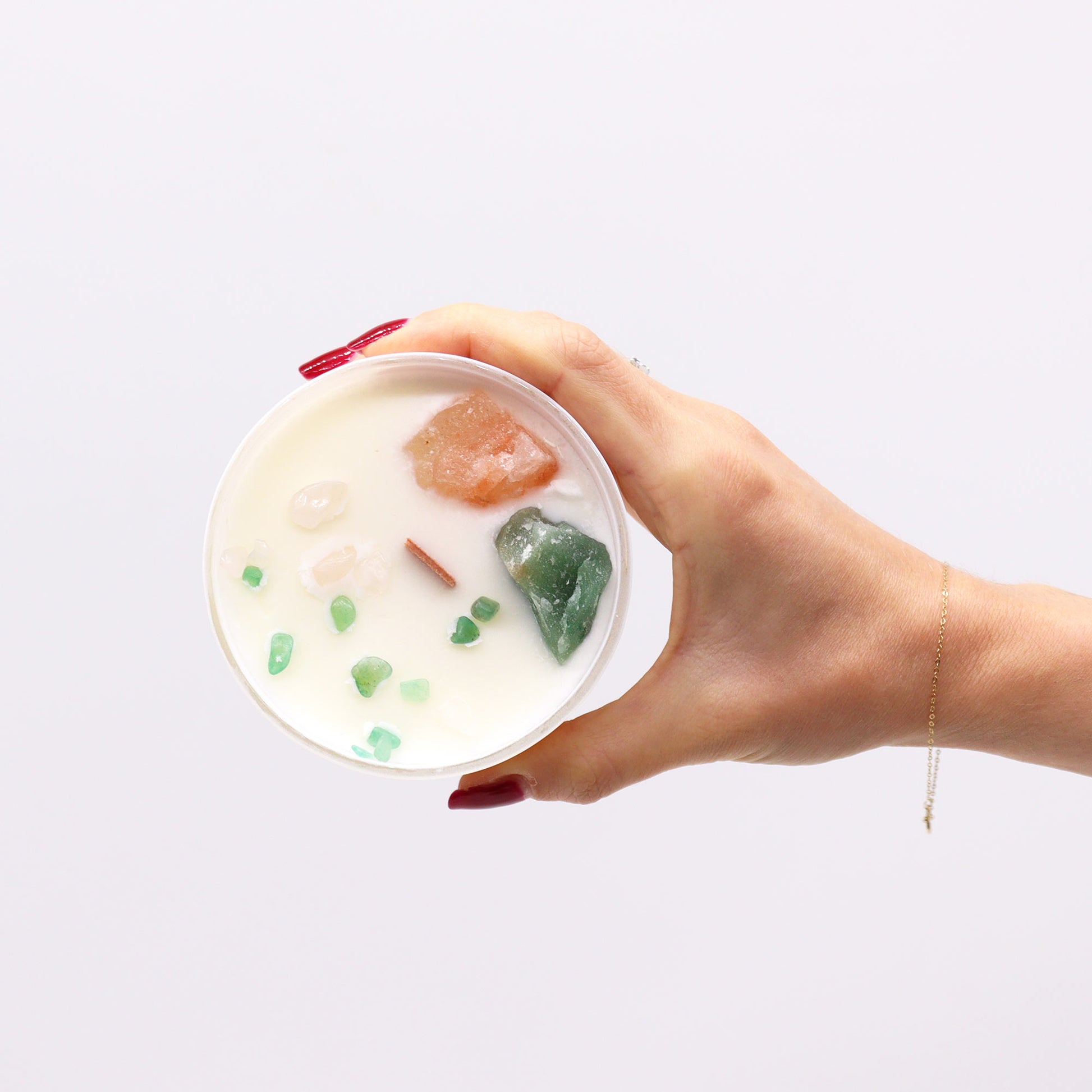 Lumanare cu Pietre Pretioase - Chakra Inimii