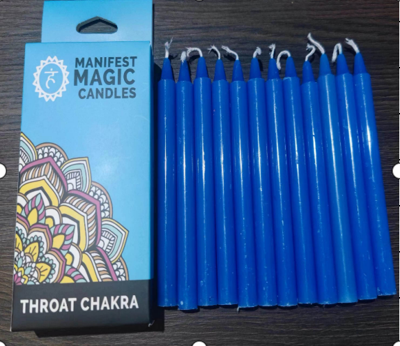 Lumanari Magice Ezoterice Albastre (12bc) - Chakra Gatului