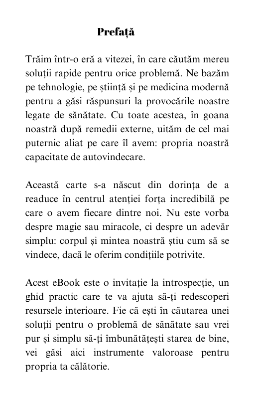Puterea Autovindecării - Redescoperă Forța Interioară - Ghid Practic Pentru Echilibru Mental, Emotional și Fizic