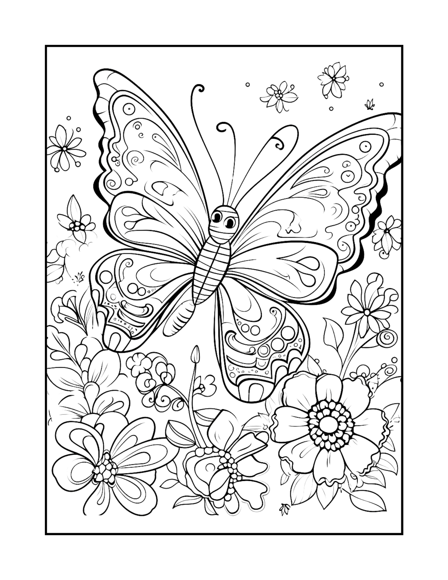 Carte de Colorat Gradina Fluturilor - Transforma Stresul in Arta - Carte de Colorat pentru Relaxare pentru Adulti, Tineri si Copii \ Carte Digitala \ Ebook