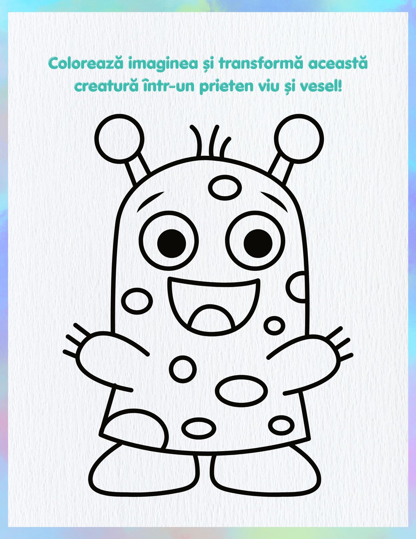 Carte de Colorat - Lumea Colorata a Creaturilor Jucause - Activitati Educative Pentru Copii / Joc Creativ si Educatie / Invatare Interactiva si Distractiva