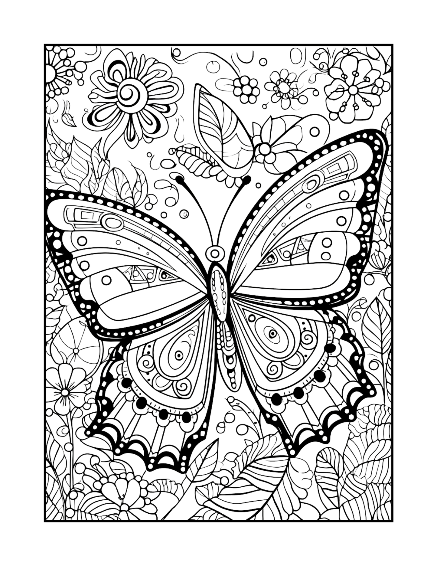 Carte de Colorat Gradina Fluturilor - Transforma Stresul in Arta - Carte de Colorat pentru Relaxare pentru Adulti, Tineri si Copii \ Carte Digitala \ Ebook