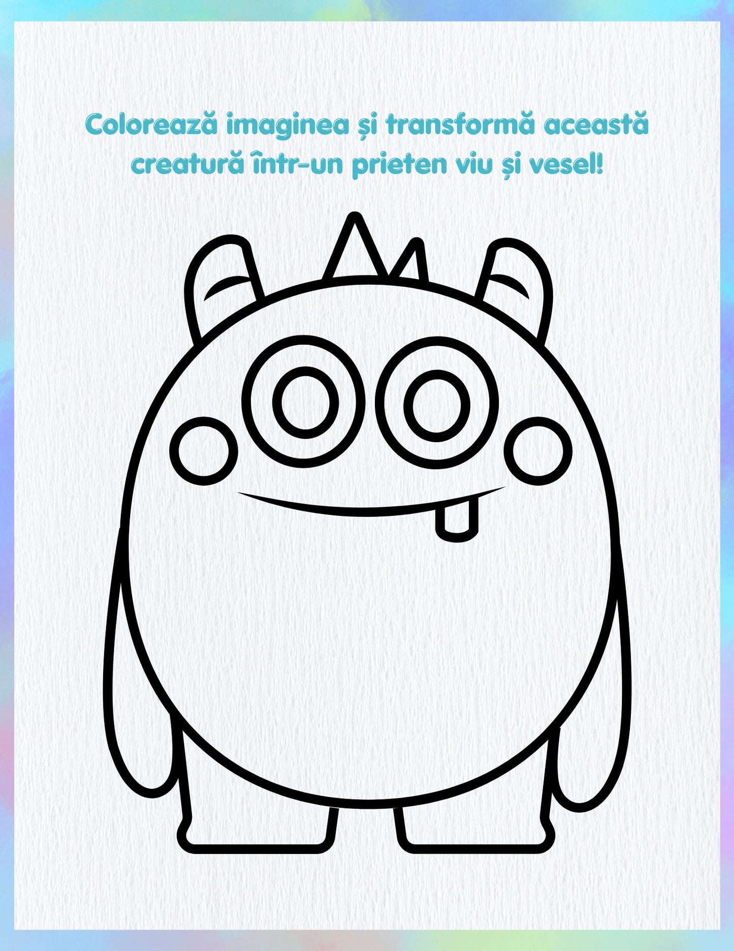 Carte de Colorat - Lumea Colorata a Creaturilor Jucause - Activitati Educative Pentru Copii / Joc Creativ si Educatie / Invatare Interactiva si Distractiva