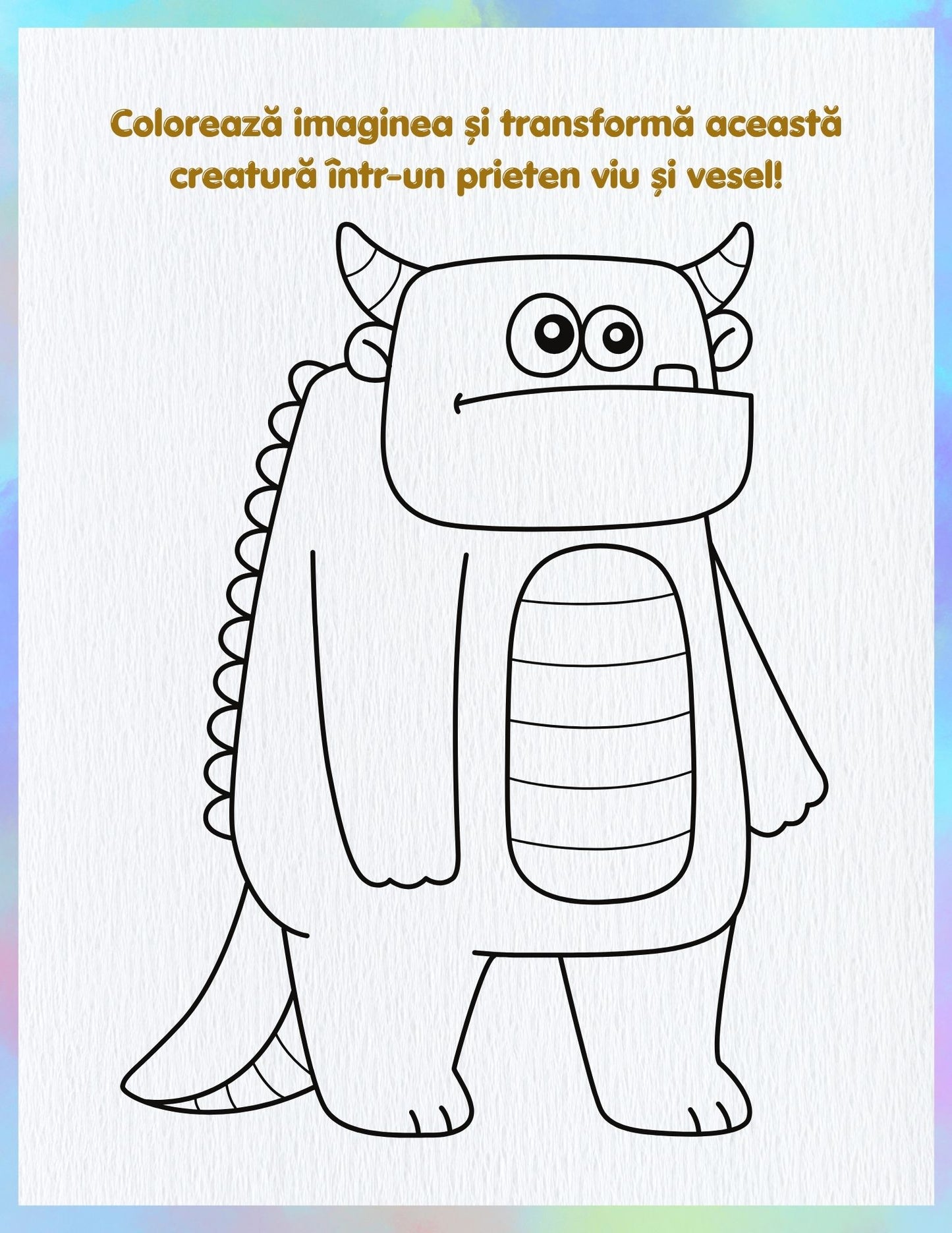 Carte de Colorat - Lumea Colorata a Creaturilor Jucause - Activitati Educative Pentru Copii / Joc Creativ si Educatie / Invatare Interactiva si Distractiva