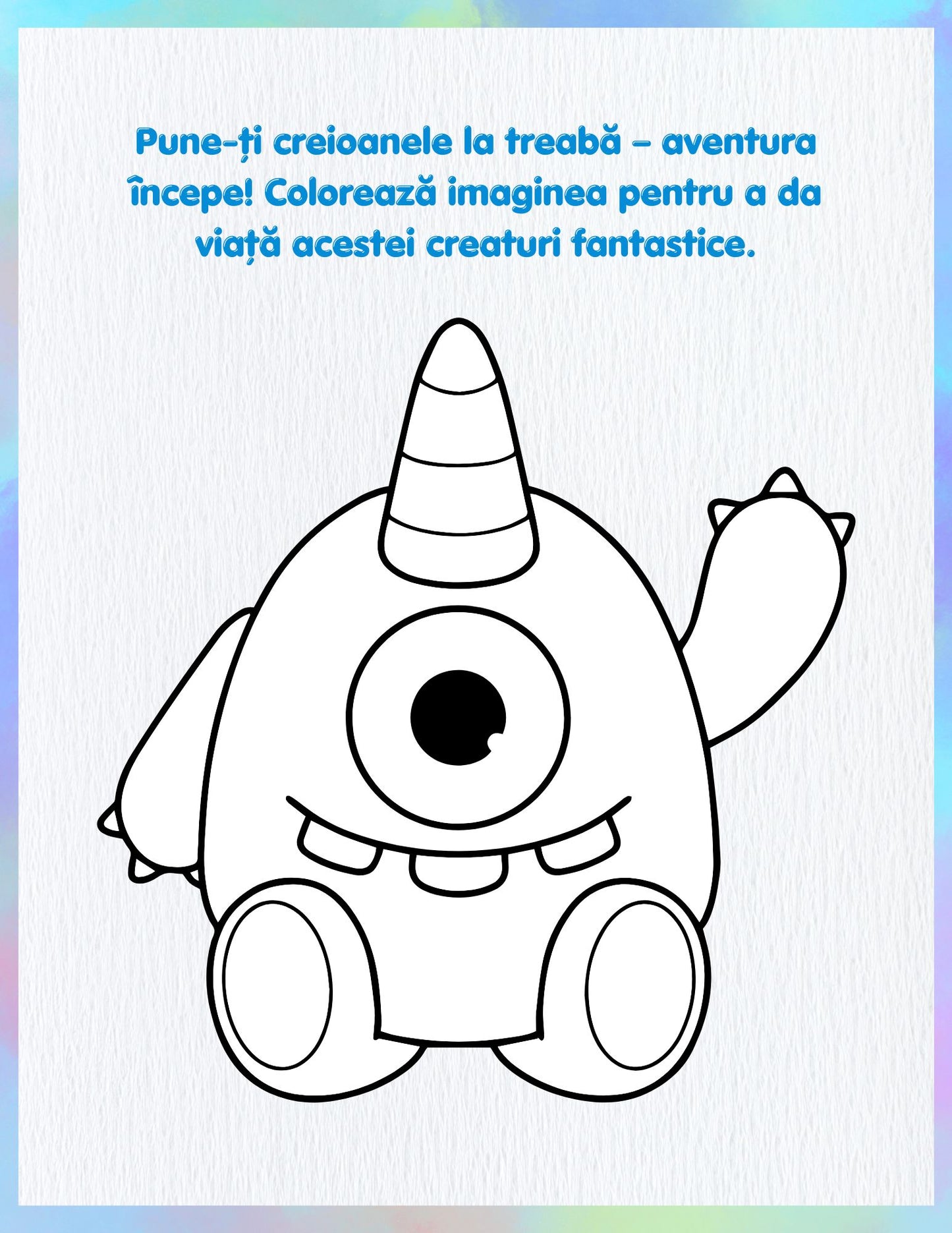 Carte de Colorat - Lumea Colorata a Creaturilor Jucause - Activitati Educative Pentru Copii / Joc Creativ si Educatie / Invatare Interactiva si Distractiva