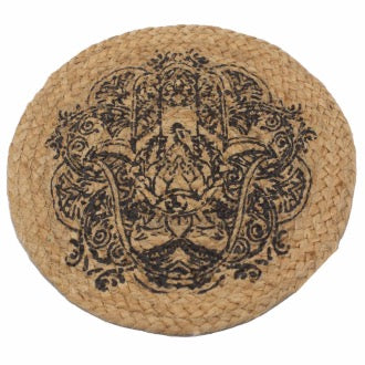 Servet Natural din Iuta - Imprimeu Hamsa 30 cm