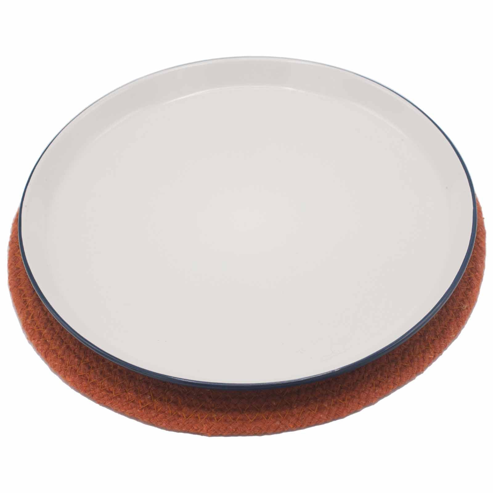 Servet Natural din Iuta si Bumbac - Bordura Portocalie 30 cm