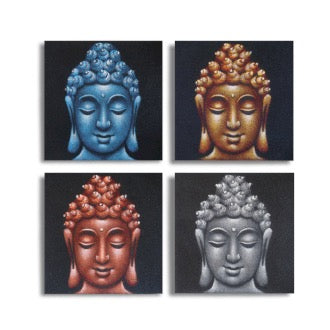 Set 4 Tablouri Buddha 40 x 40 cm