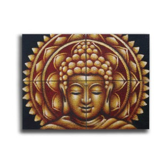 Set 4 Tablouri Buddha Mandala - Auriu 40 x 30 cm