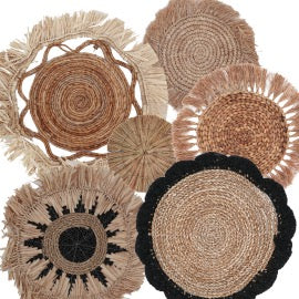 Set Sase Boluri cu Iarba de Mare - Abu-Abu