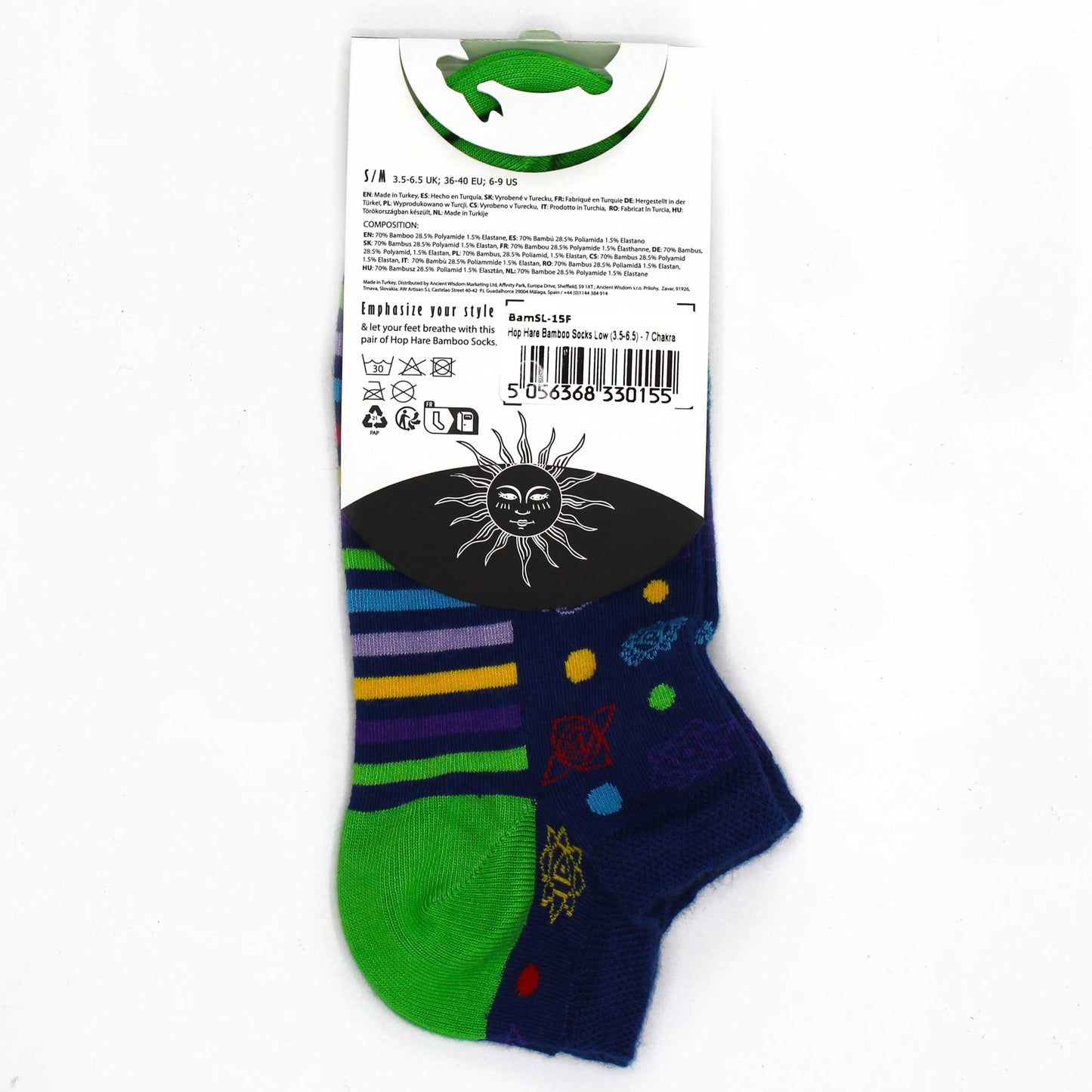 Sosete de Bambus Hop Hare (36-40) - 7 Chakre