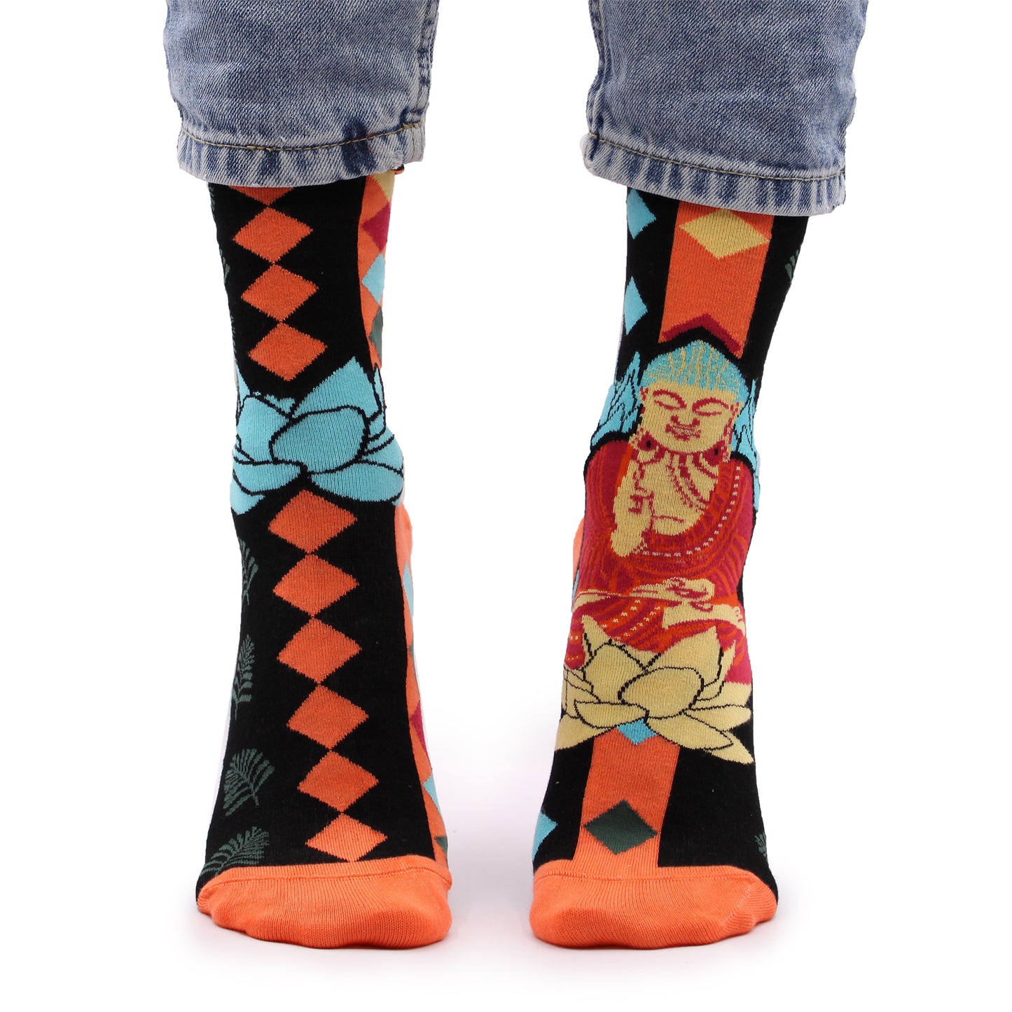 Sosete de Bambus Hop Hare (41-46) - Buddha & Lotus Albastre