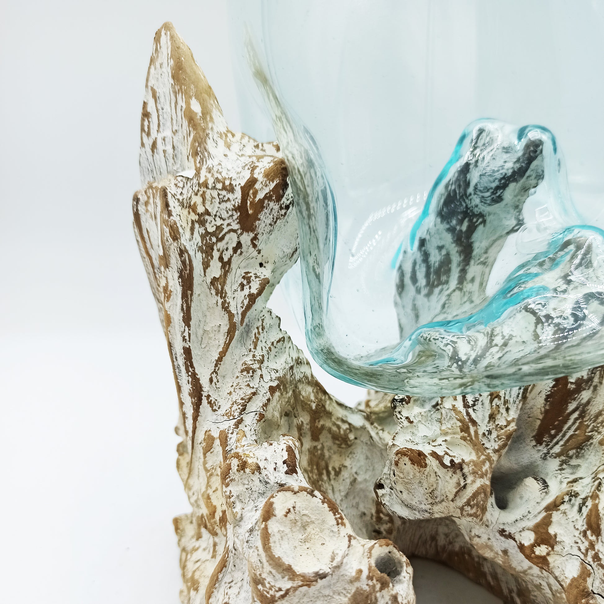 Sticla Topita pe Lemn Alb - Bol Mare