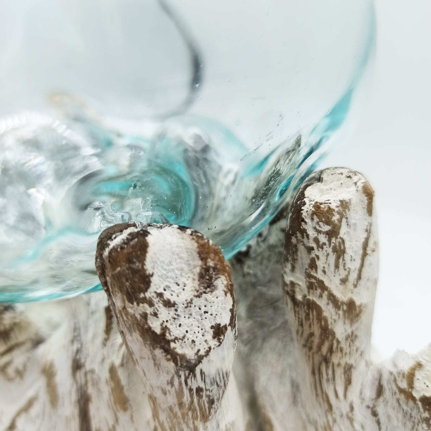 Sticla Topita pe Lemn Alb - Bol Mediu