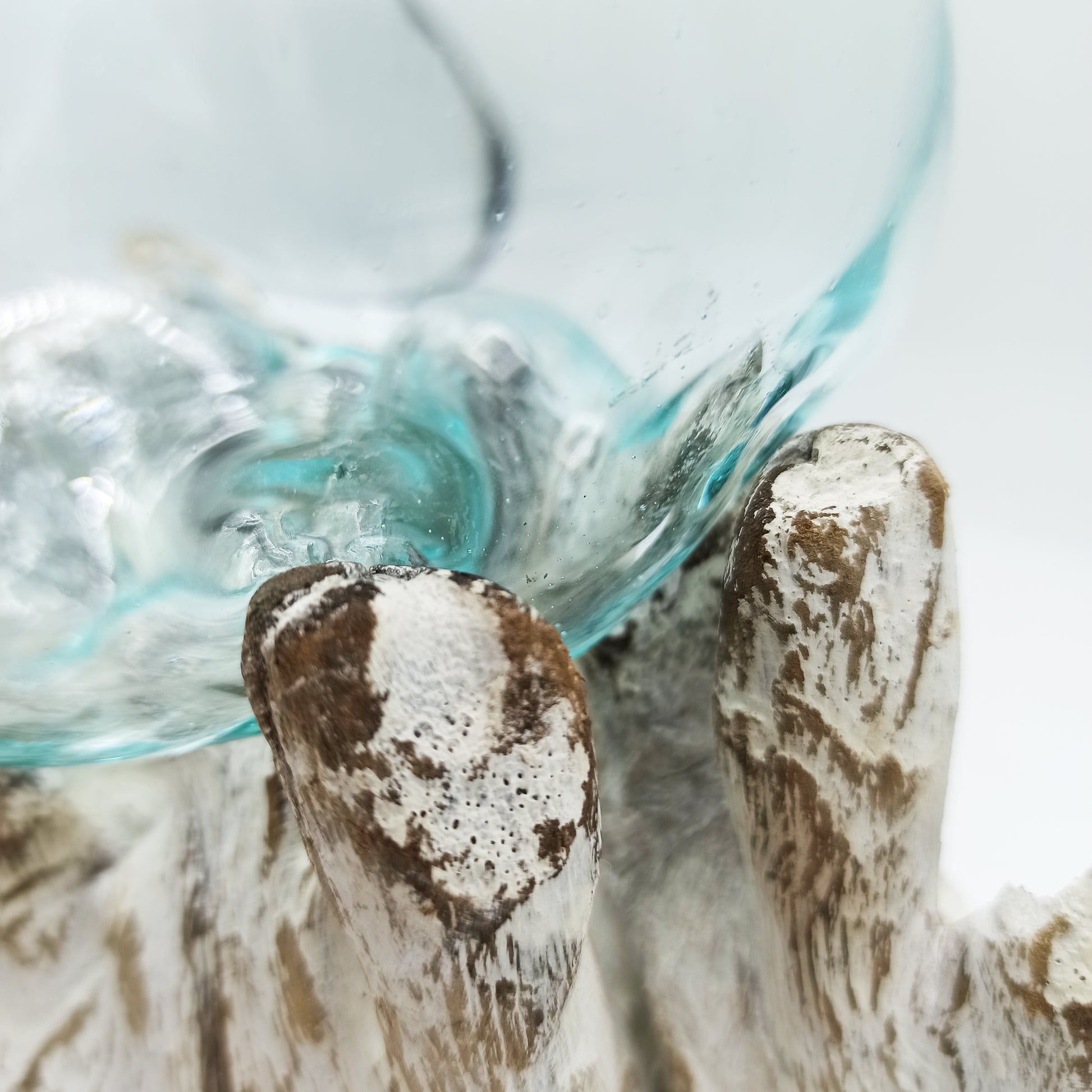 Sticla Topita pe Lemn Alb - Bol Mediu