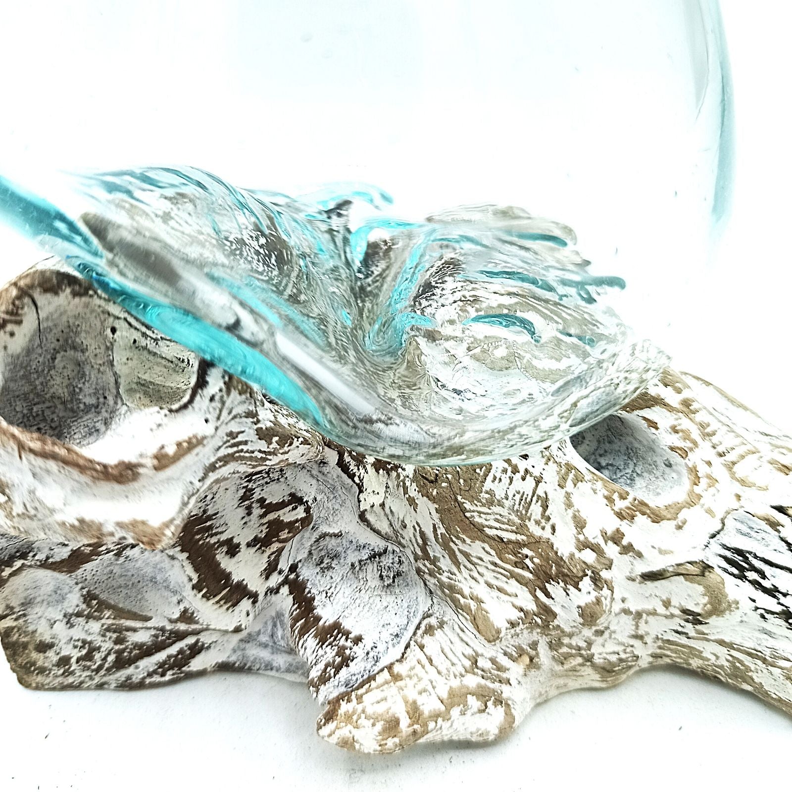 Sticla Topita pe Lemn Alb - Bol Mediu