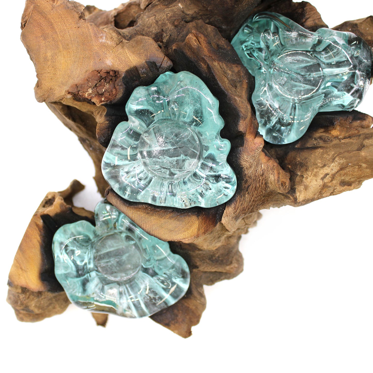 Sticla Topita pe Lemn Alb - Suport Lumanari