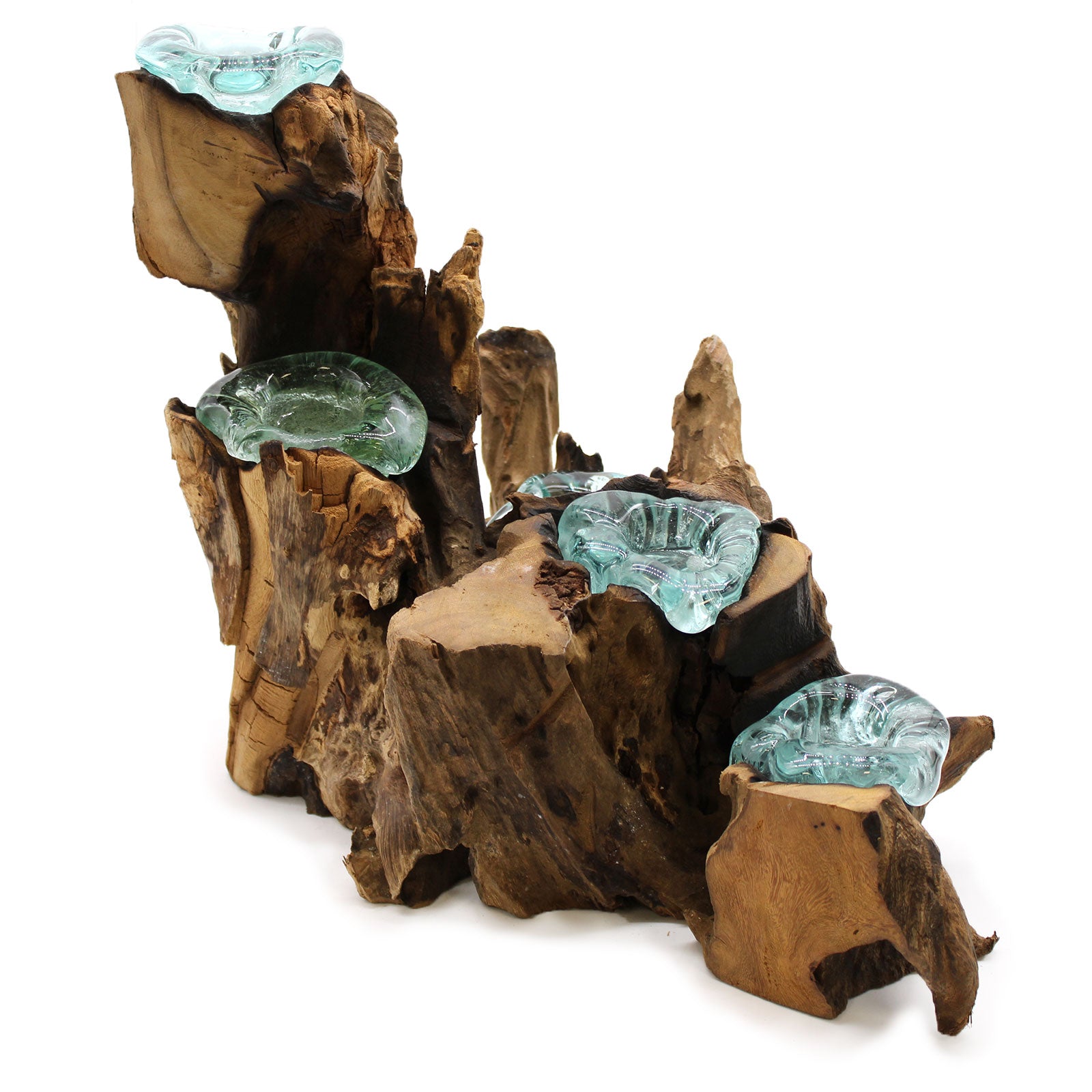 Sticla Topita pe Lemn Alb - Suport Lumanari