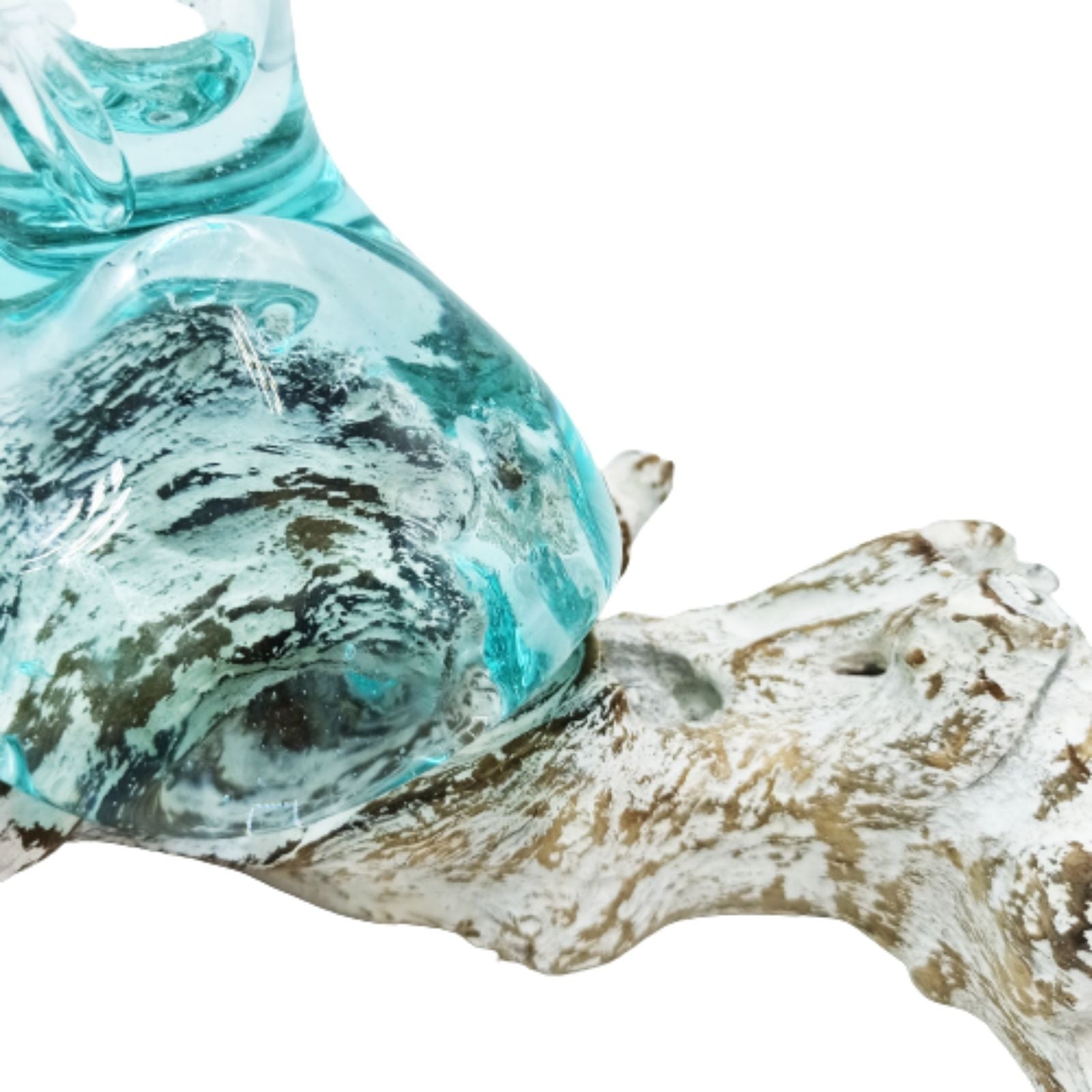 Sticla Topita pe Lemn Alb - Vaza Mare