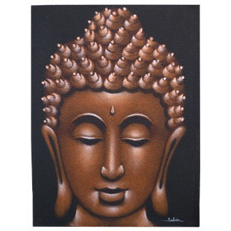 Tablou Buddha - Finisat cu Nisip de Cupru 60 x 80 cm