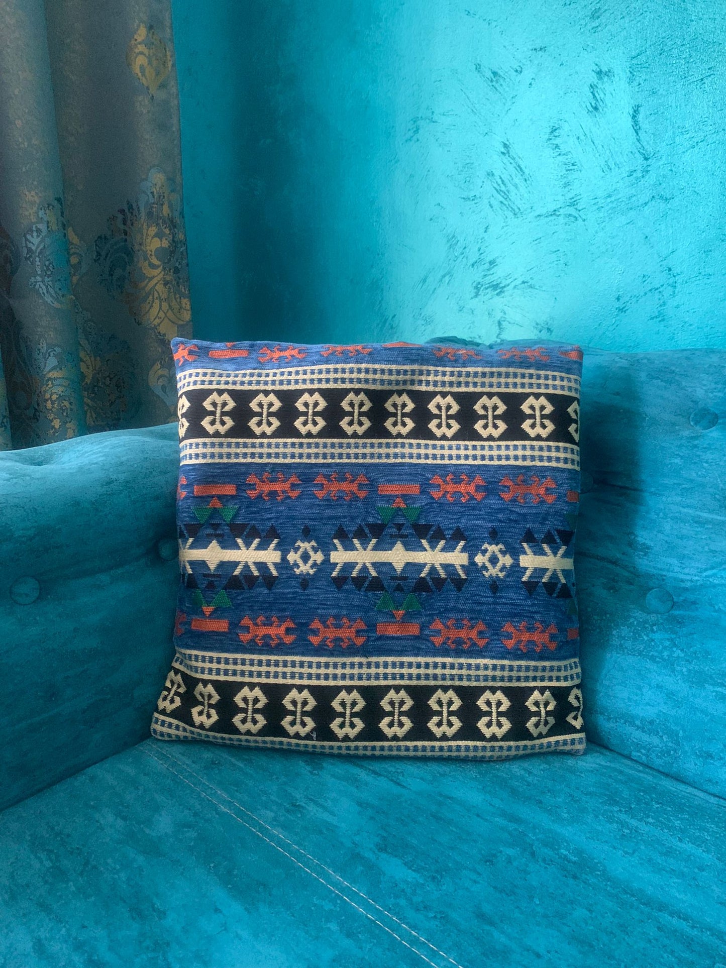 Set 2 Perne Kilim Albastra 40 x 40 cm