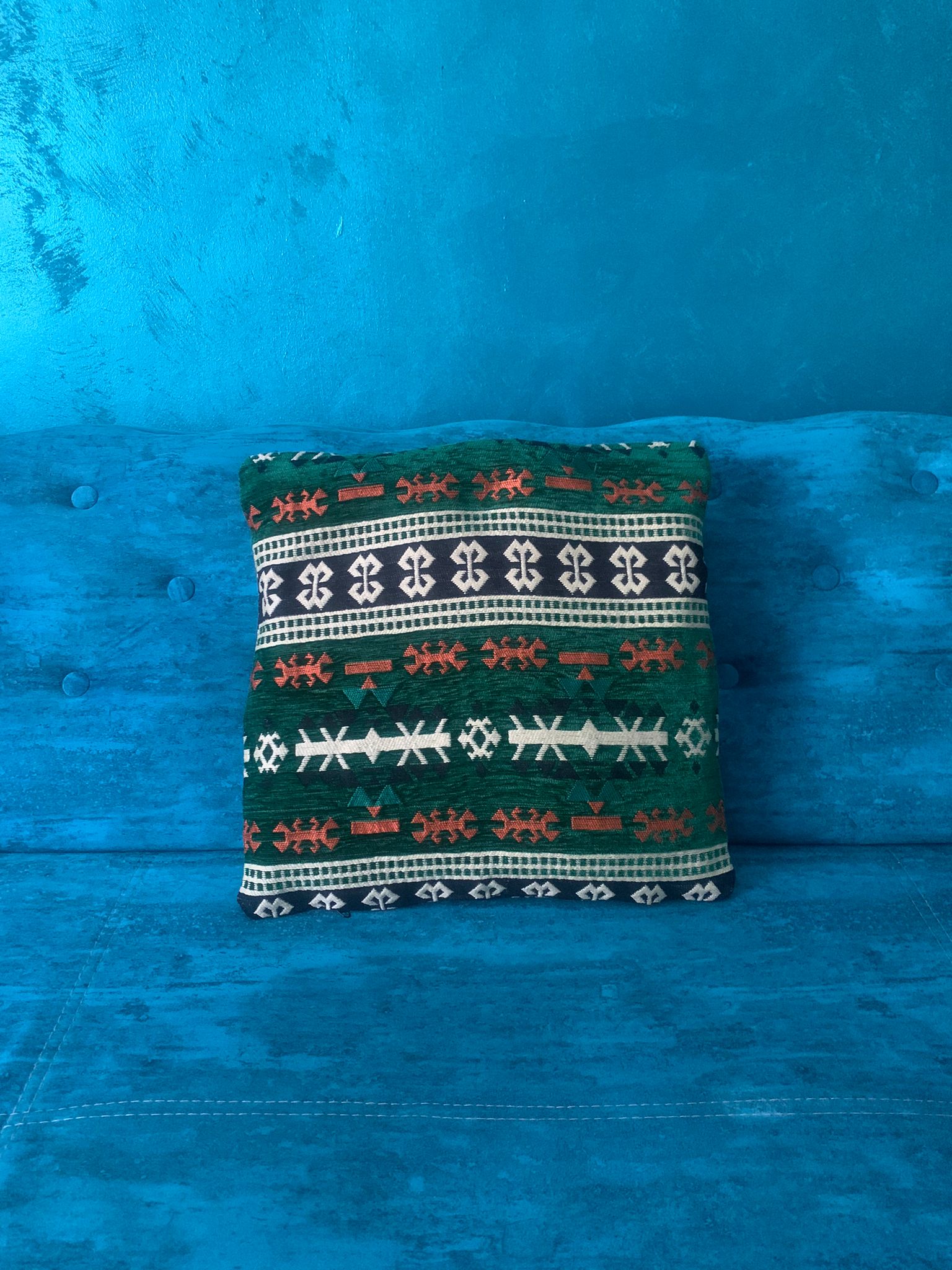 Set 2 Perne Kilim Verde 40 x 40 cm