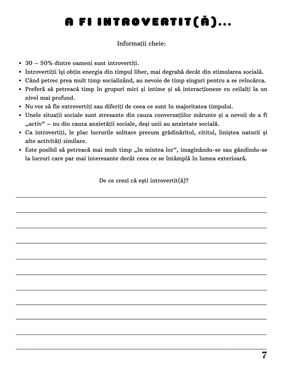 Interior Caiet de Lucru PDF Superputerea unui Introvertit – exerciții și întrebări pentru autocunoaștere și gestionarea energiei, cotomag.ro