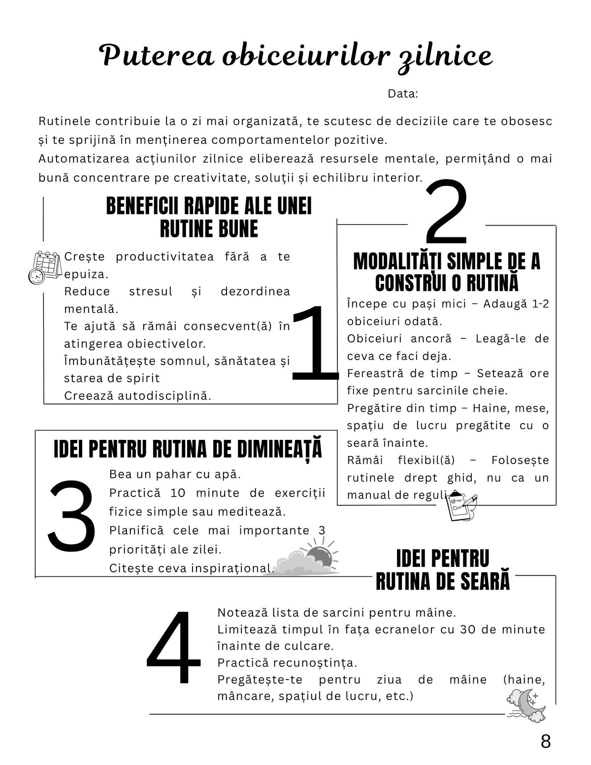 Interior Jurnalul unei Minți Epuizate de Luarea Constantă a Deciziilor PDF – exerciții și întrebări pentru claritate mentală, cotomag.ro