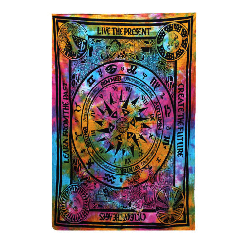 Cuvertură din Bumbac pentru Pat sau Perete – Cercul timpului 130 x 200 cm