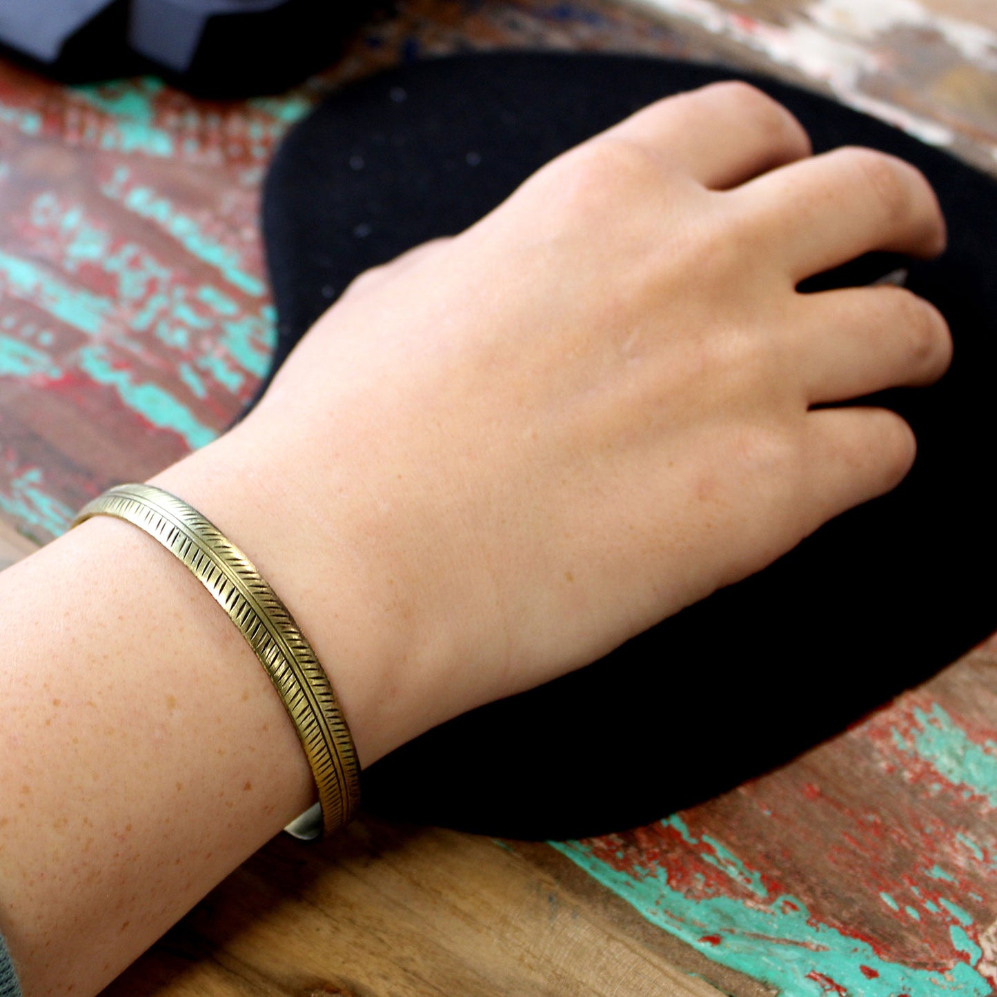 Bratara Tibetana  Frunza Tribal Lata pentru Vindecare si Protectie Unisex