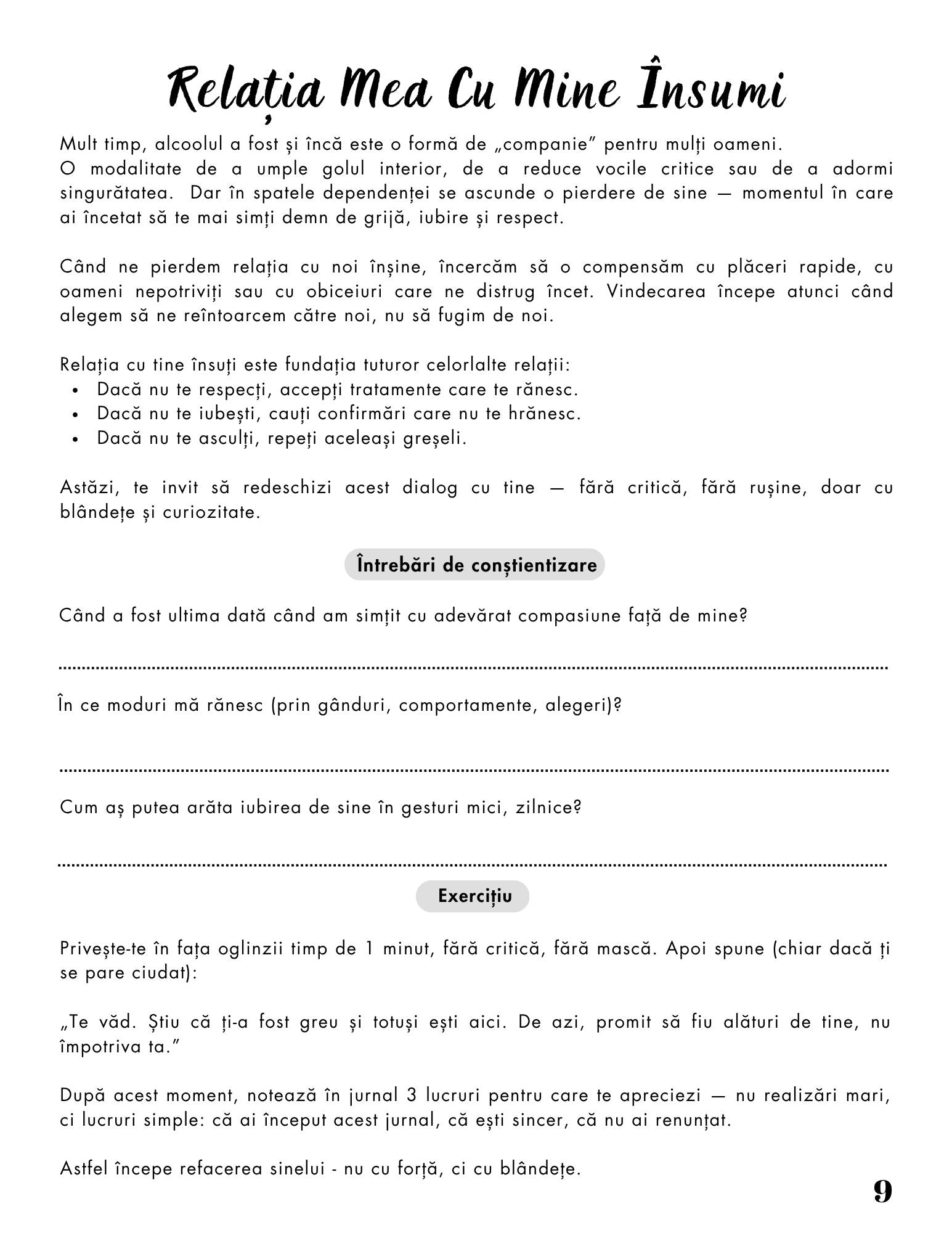 Jurnalul Eliberarii Mele - O Calatorie Pas Cu Pas Pentru Vindecarea Dependentei De Alcool - Calatoria Spre Claritate / Program de Autovindecare / Transformare Personala / Regasirea Sinelui