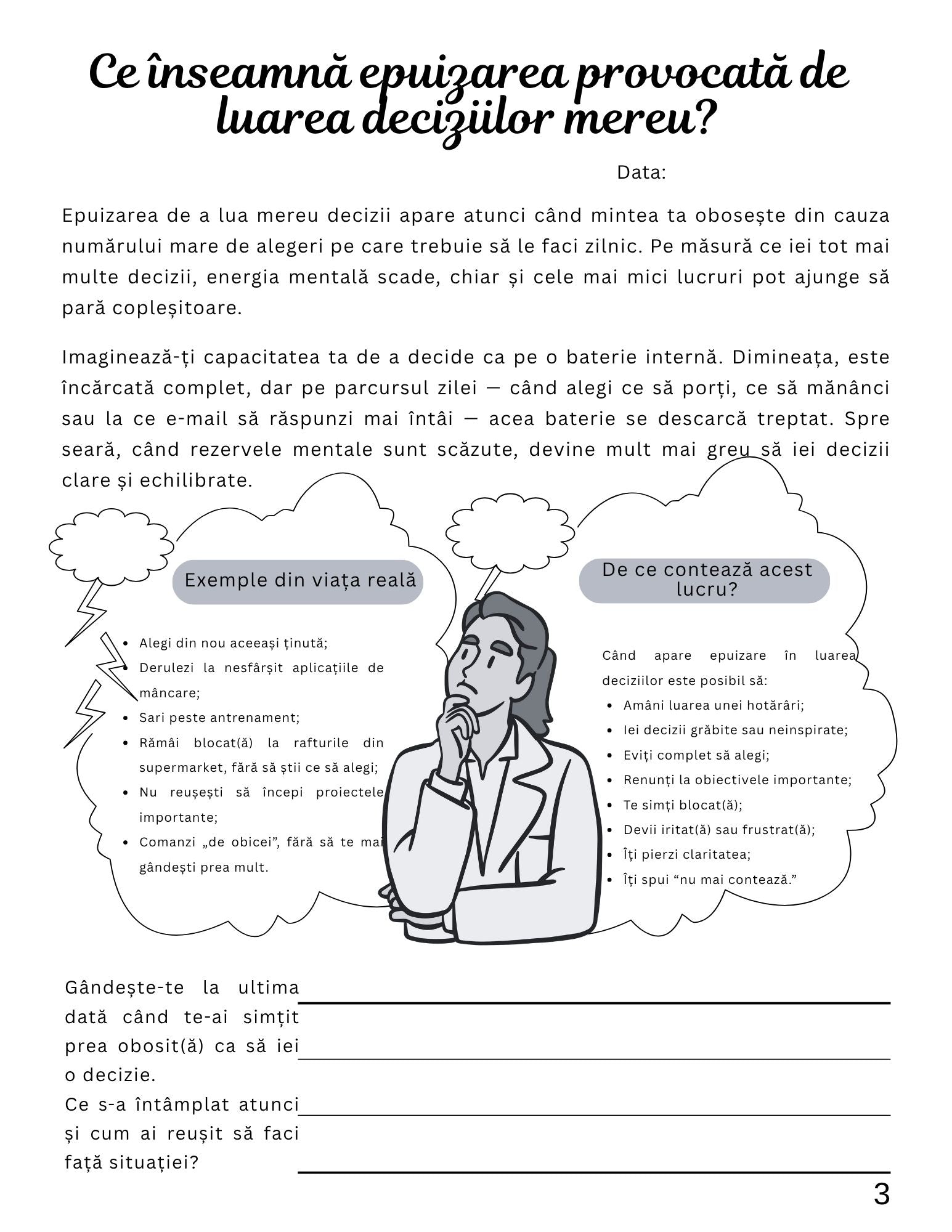 Jurnalul Unei Minti Epuizate De Luarea Constanta A Deciziilor - Calatoria Spre Claritate / Dezvoltare Personala / Autocunoastere / Echilibru Interior / Recunostinta / Mindfulness Si Motivatie