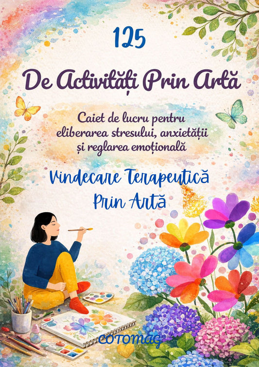 Caiet De Lucru -125 de Activitati Prin Arta Pentru Eliberarea Stresului, Anxietatii Si Reglarea Emotionala