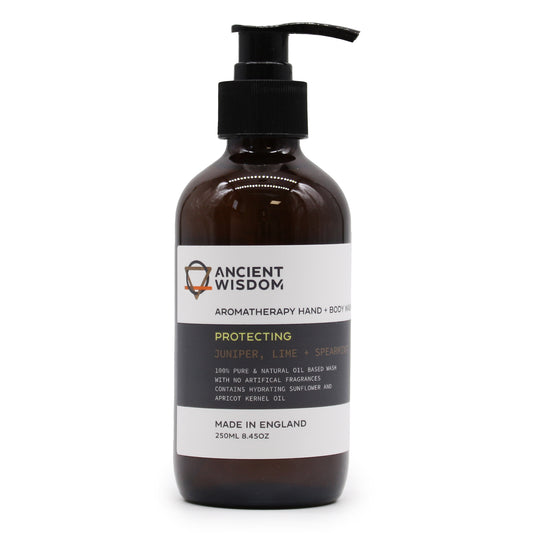 Gel Duș cu Aromaterapie pentru Mâini și Corp - Ienupăr, Lime și Mentă 250 ml