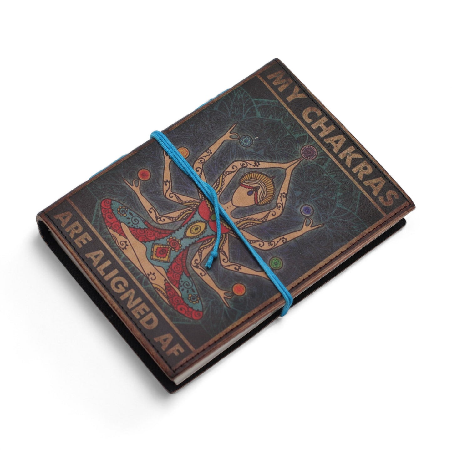 Agenda din Piele de 200 Pagini (18x13 cm) – My Chakras / Carnet Creativ pentru Notite, Inspiratie si Reflectie / Jurnal pentru Creativitate si Idei