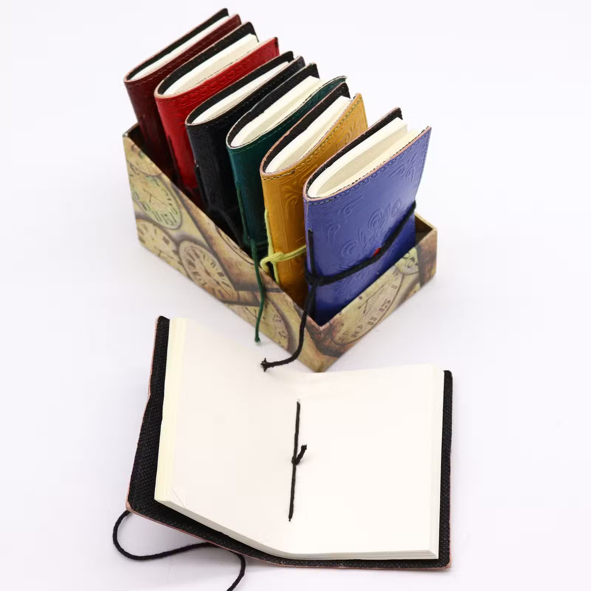 Agendă albastră cu piatră semiprețioasă decorativă și design inspirat de simbolistica chakrelor, 96 de pagini, format compact 9 × 13 cm – Cotomag