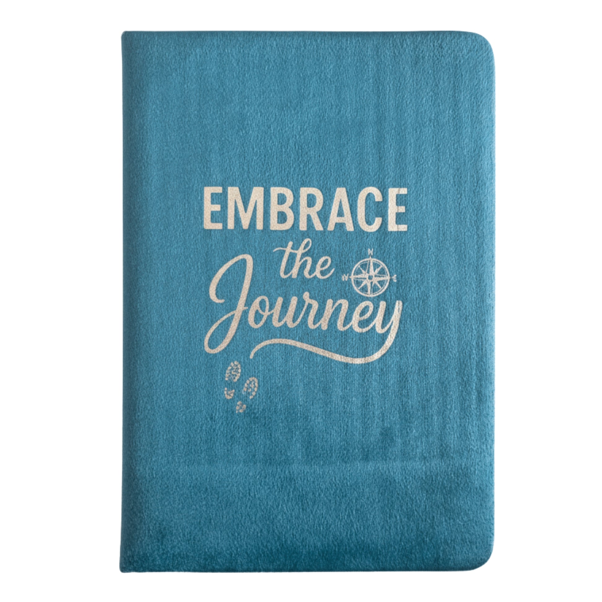 Agenda Catifea 80 Pagini Albastru – Embrace the Journey – Carnet Creativ pentru Notite, Inspiratie si Reflectie / Jurnal pentru Creativitate si Idei