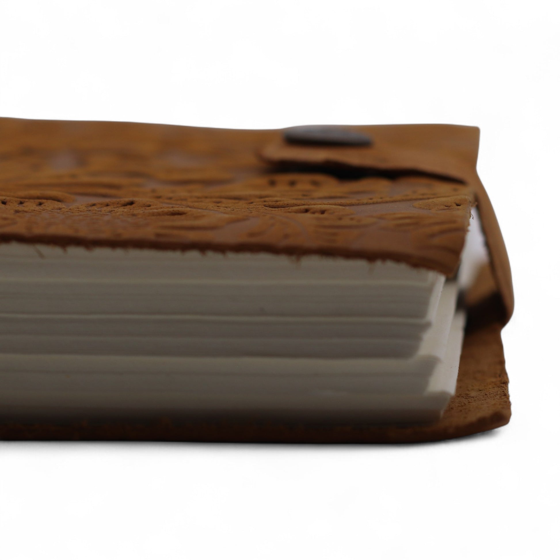 Agenda din Piele Embosata de 200 pagini (18x13 cm) – Model Floral Bej / Carnet Creativ pentru Notite, Inspiratie si Reflectie / Jurnal pentru Creativitate si Idei