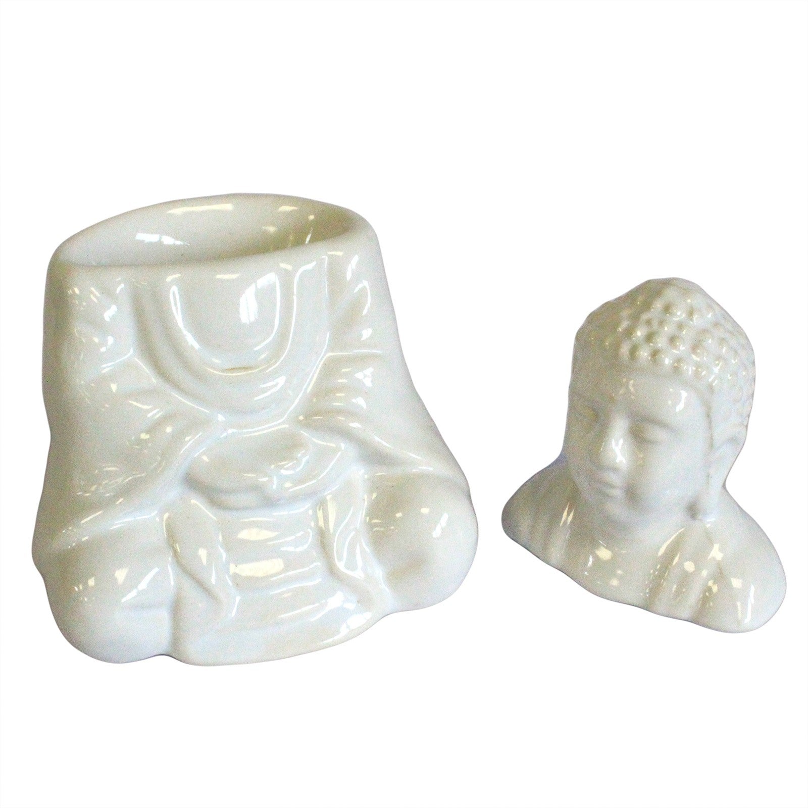 Arzator Buddha Alb pentru Uleiuri Parfumate