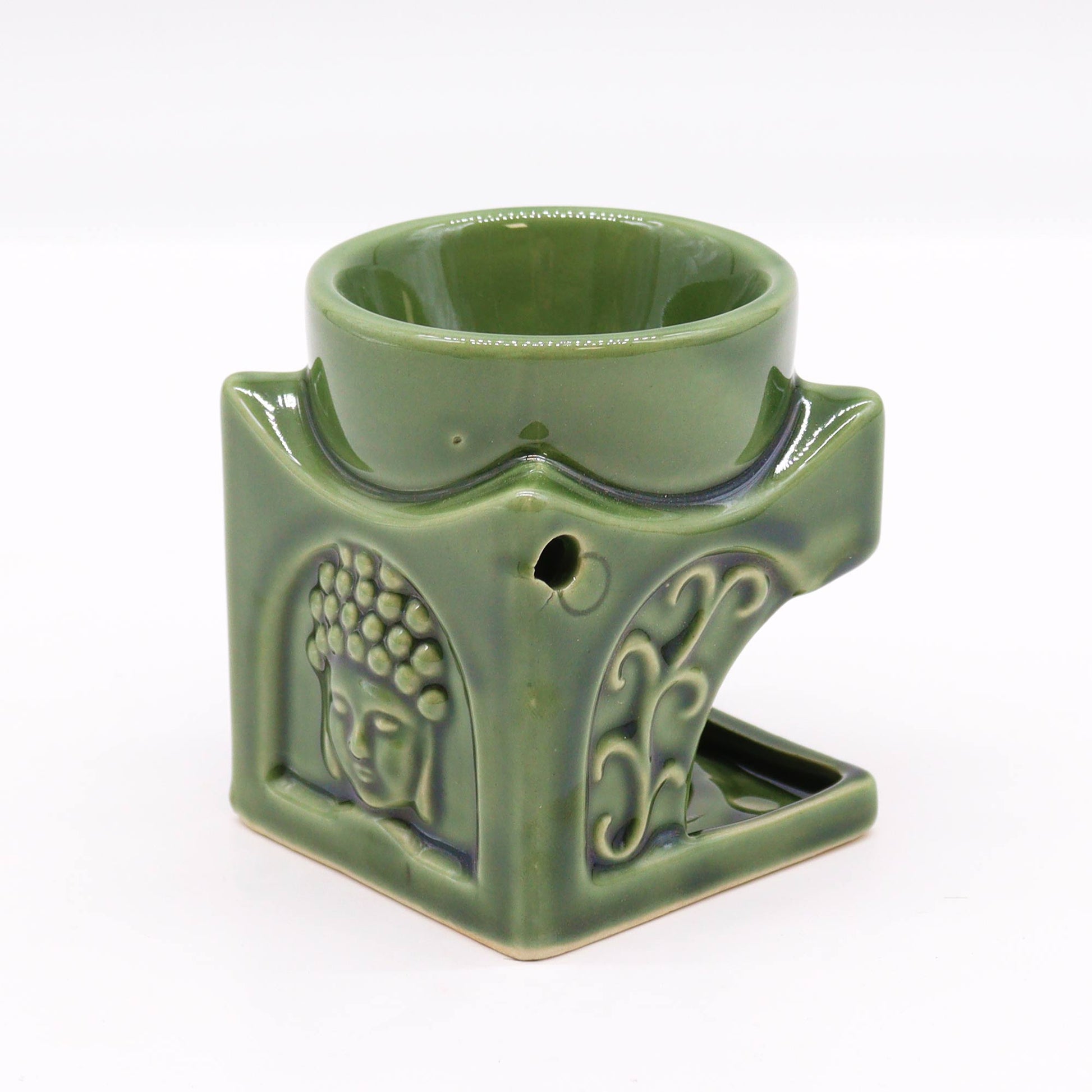 Arzator Buddha Verde Kaki pentru Uleiuri Parfumate
