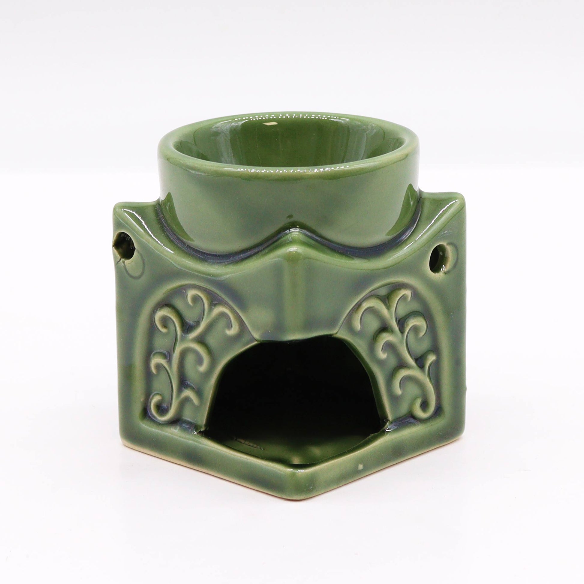 Arzator Buddha Verde Kaki pentru Uleiuri Parfumate