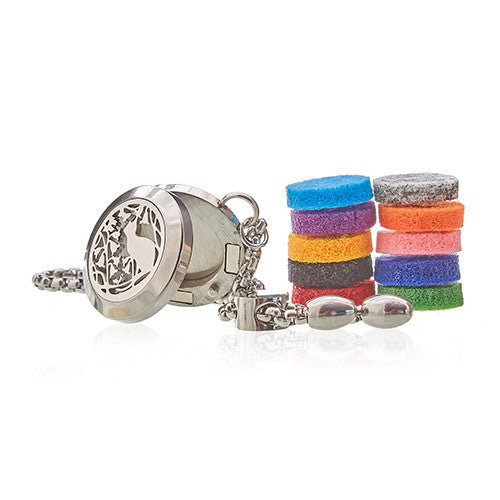 Bratara cu Lant Aromaterapie - Pisica si Flori 20 mm