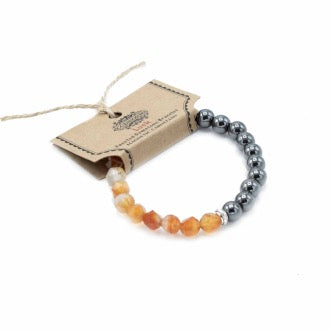 Bratara cu Pietre Pretioase Fatetate - Carnelian Magnetic