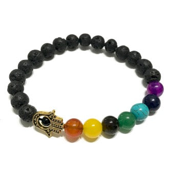 Bratara din Piatra de Lava - Hamsa Chakra