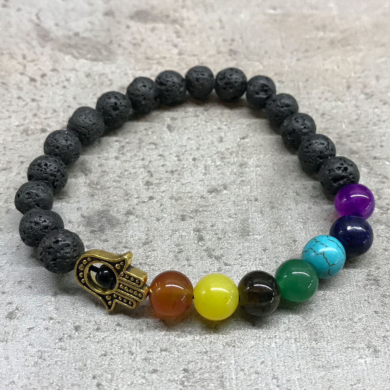 Bratara din Piatra de Lava - Hamsa Chakra