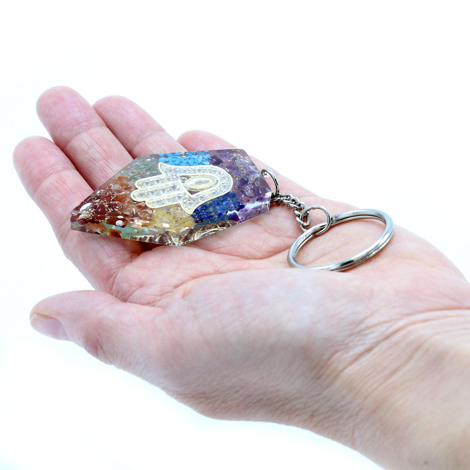 Breloc Orgonic - Piatra Pretioasa Chakra Hamsa