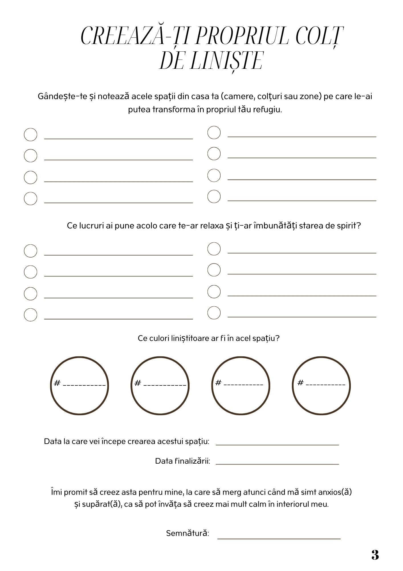 Caiet de Lucru - Puterea Unei Minti Calme - Drumul Tau Spre Claritate Mentala / Dezvoltare Personală & Mindfulness