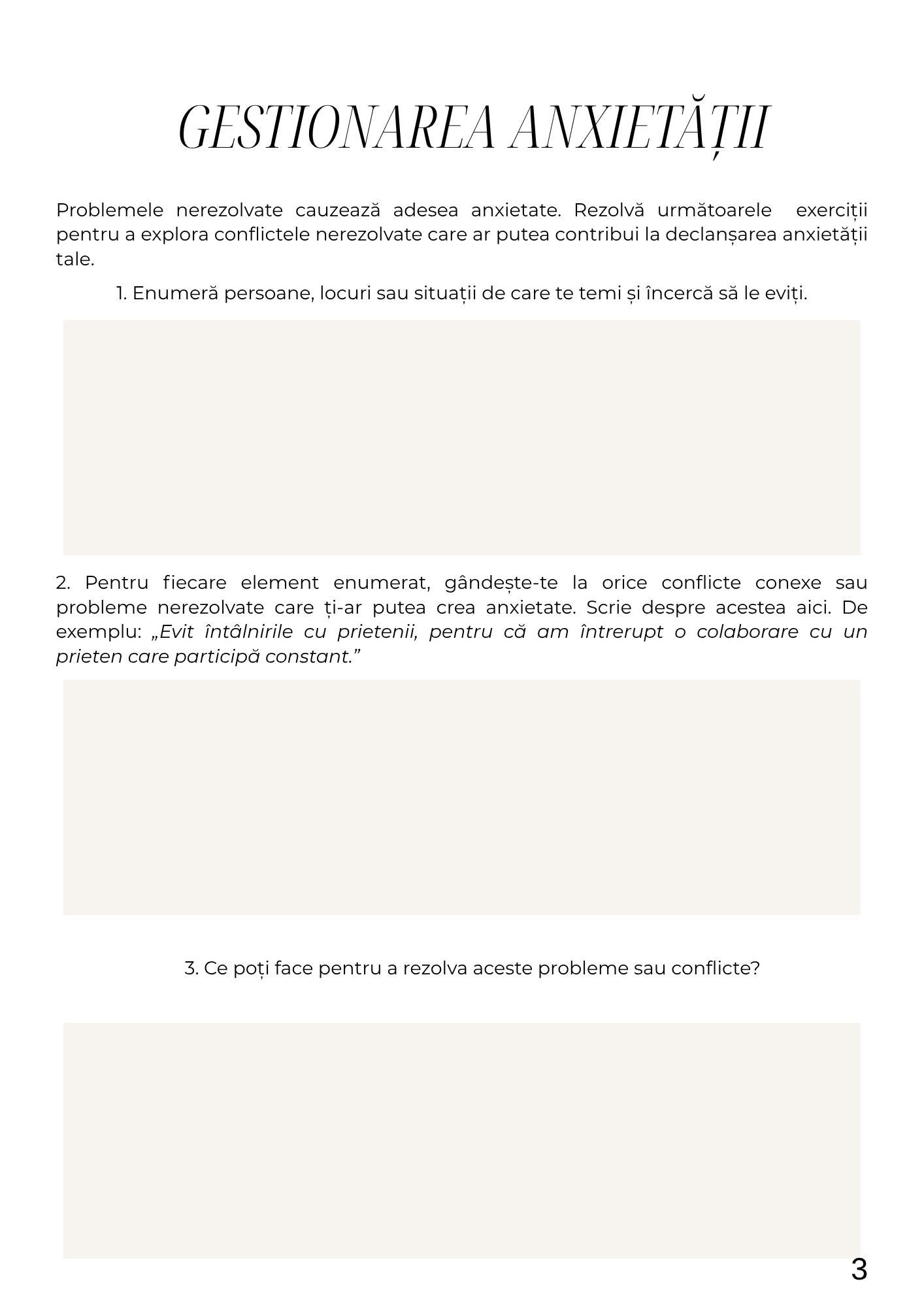 Caiet de Lucru pentru Gestionarea Anxietatii / Autovindecare / Transformare Interioara / Regasirea Echilibrului / Calm, Claritate si Curaj