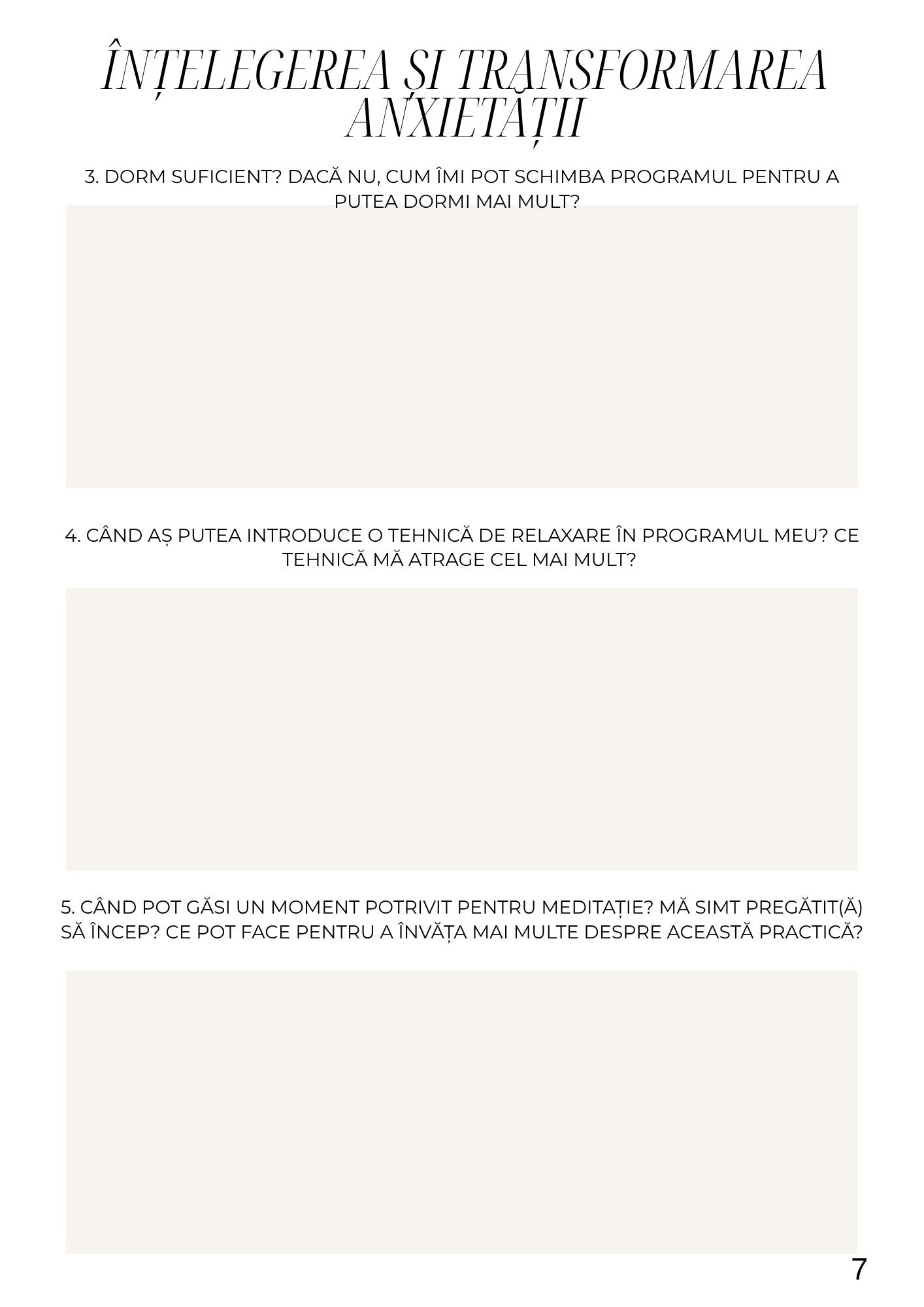 Caiet de Lucru pentru Gestionarea Anxietatii / Autovindecare / Transformare Interioara / Regasirea Echilibrului / Calm, Claritate si Curaj